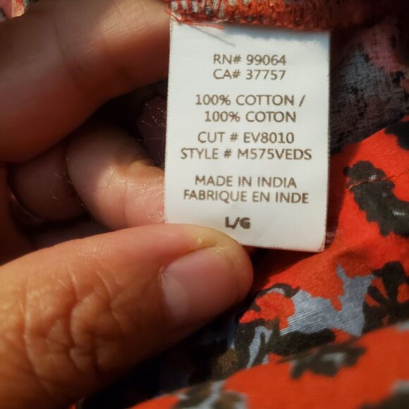 Element Short Sleeve Button Up Red Splatter Shirt Size Large NWT - Picture 7 of 8